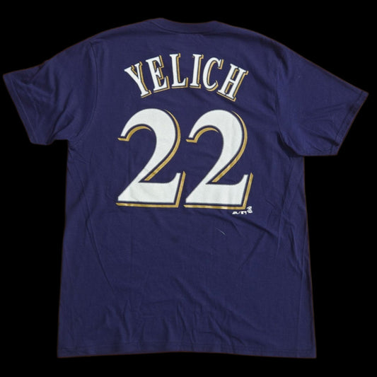 T-Shirt Adulte - Christian Yelich #22 Brewers de Milwaukee